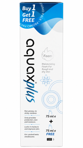 Aquax Plus Moisturizing Foam Gentle Cleanser for Rough & Dry Skin 75 ml 1+1 Free