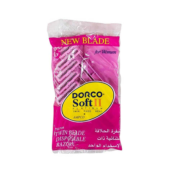 Dorco Soft Women's Razors Pivoting Head Hydration Strip 5 Pieces