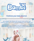 Bambi Baby Wipes Fresh & Clean Fragrance-Free Aloe Vera 168 Wipes