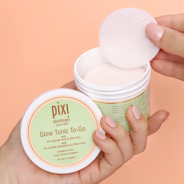 Pixi Rapid Glow Tonic Exfoliating Toner Pads 5% Glycolic Acid Aloe Vera 60 Count