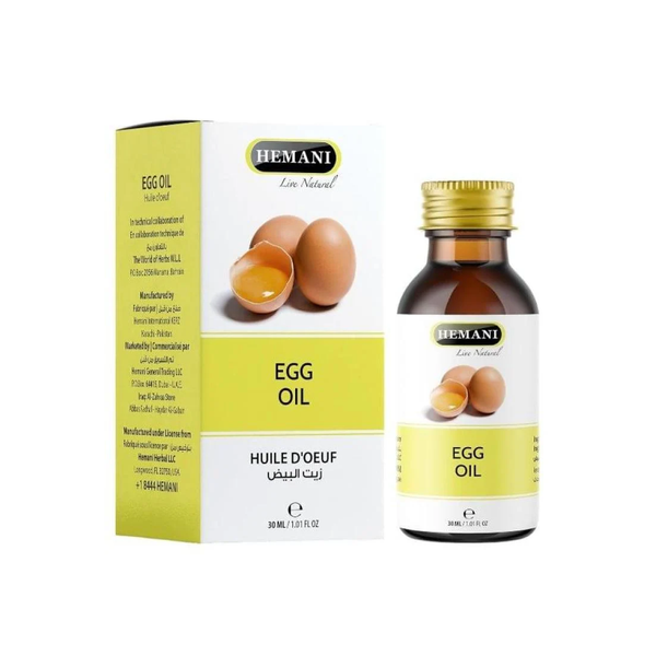 Hemani Egg Oil Hair & Skin Nourishing Oil, Moisturizing Formula, 30 ml