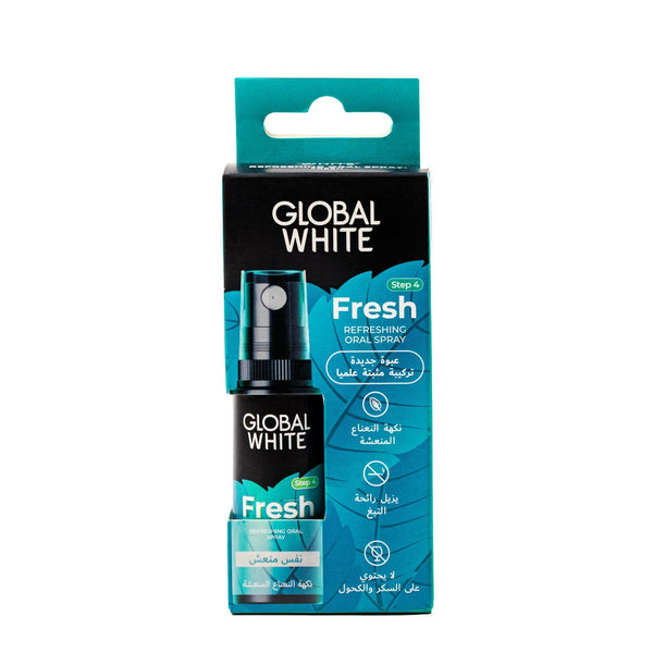 Global White Mint Fresh Oral Spray, Mint Flavor, 15 ml