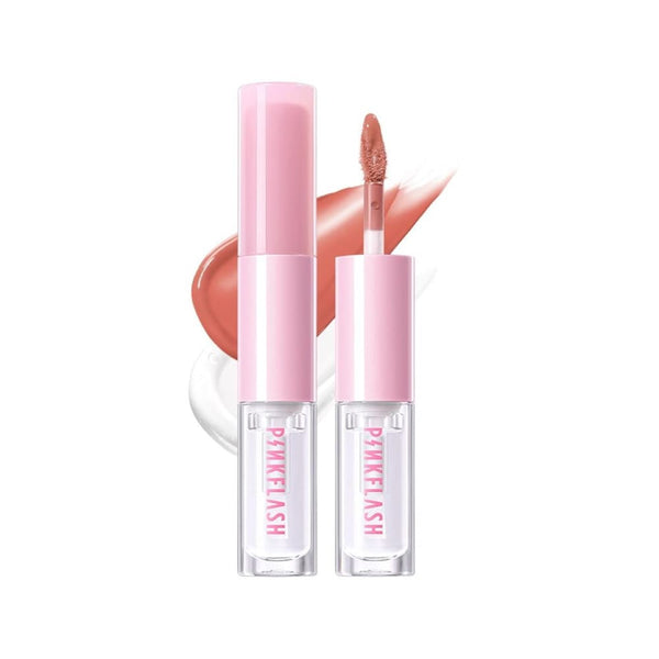 Pink Flash NU01 Liquid Lipstick 2-in-1 Moisturizer Natural Nude 2.4g
