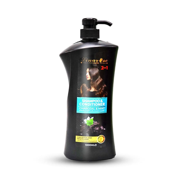 Lina Rose Charcoal & Mint 2-in-1 Shampoo & Conditioner, 1000 ml