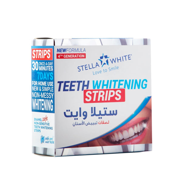 Stella White Teeth Whitening Strips, Hydrogen Peroxide, 30-Minute Application, 7-Day Use
