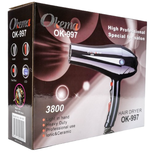 Okema OK997 Hair Dryer for Drying and Styling