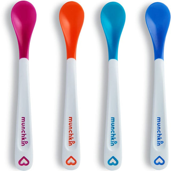 Munchkin White Hot Safety Spoons Soft-Tip Feeding Spoons Pack of 4, 3+ Months