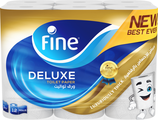 Fine Toilet Tissue Deluxe 3-Ply 12 Pack