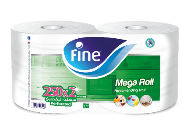 Fine Mega Rolls Towel 1 Ply Kitchen and Surface Cleaning