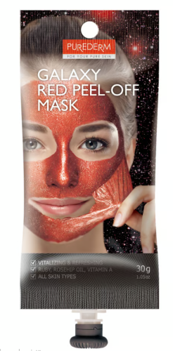 PUREDERM Galaxy Red Peel-Off Face Mask with Rosehip Oil and Vitamin A 30g