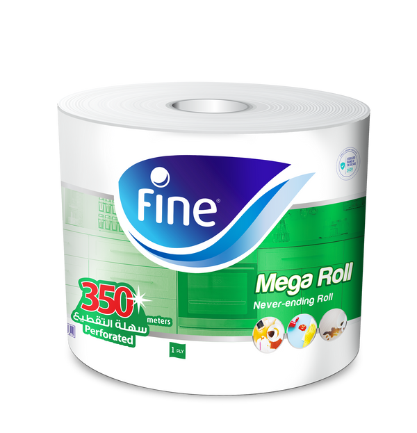 Fine Mega Roll Paper Towel 1 Ply 350 m