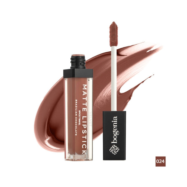Bogenia Matte Lipstick Velvet Matte Finish Brazilian Chocolate 024
