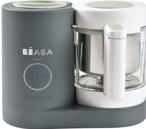 BEABA Babycook Neo 6-in-1 Baby Food Processor Glass Bowl Stainless Steel Grey