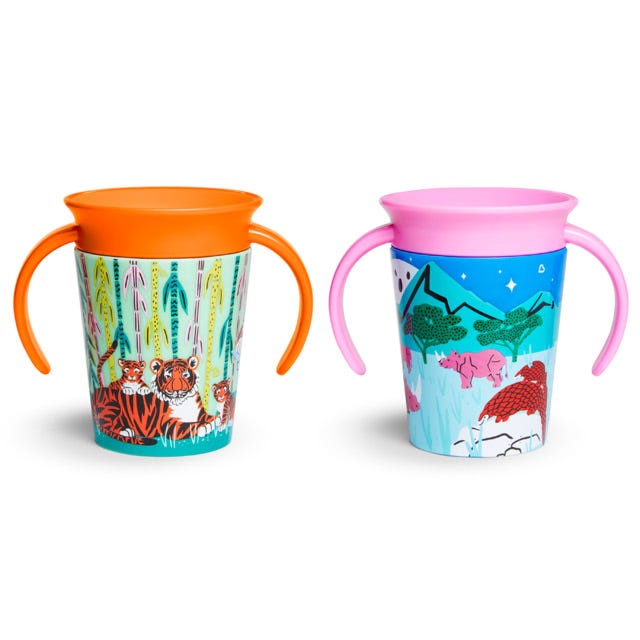 Munchkin Miracle360 WildLove Cup Rhino & Tiger 6 oz
