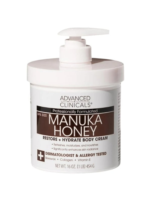 Advanced Clinicals Manuka Honey Body Cream Rich Hydrating Formula 454g