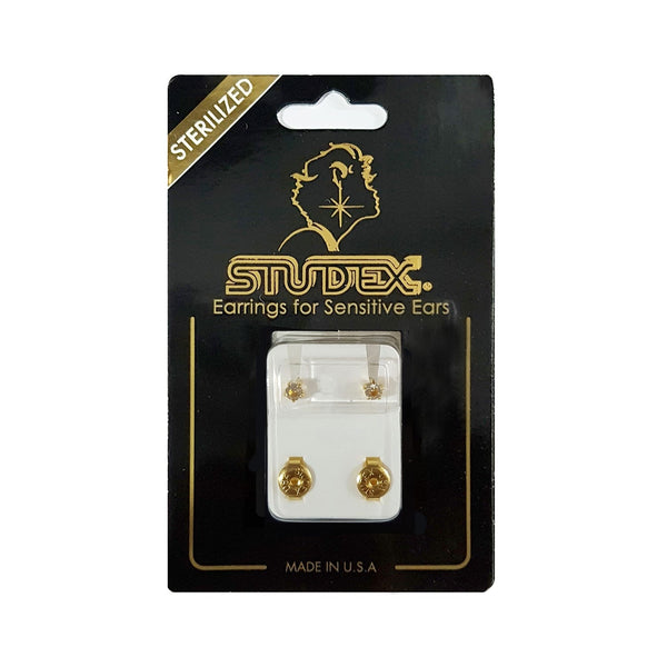 Studex Crystal Tiffany Regular Gold-Plated Zircon Stud Earring, 1 Pc