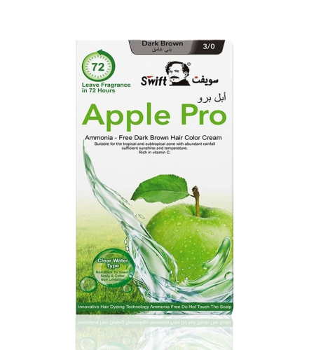 Swift Apple Pro Ammonia-Free Hair Color Cream Dark Brown 3/0, 500ml + 500ml