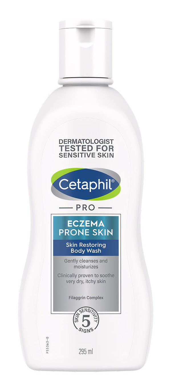 Cetaphil Pro Eczema-Prone Skin Restoring Body Wash, Fragrance-Free Moisturizing Cleanser, 236 ml