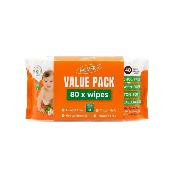 Palmer's Baby Wipes with Aloe Vera and Vitamin E, Alcohol-Free, 80 Wipes