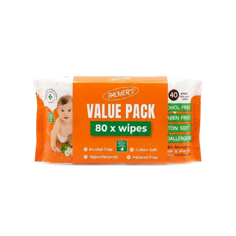 Palmer's Baby Wipes with Aloe Vera and Vitamin E, Alcohol-Free, 80 Wipes