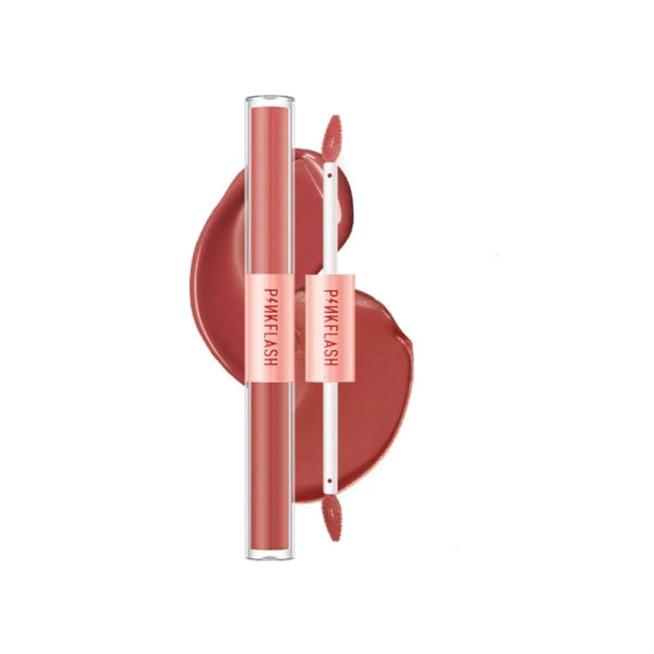 Pink Flash Shiny Dual Lip Gloss M02 Vibrant Color Glossy Finish