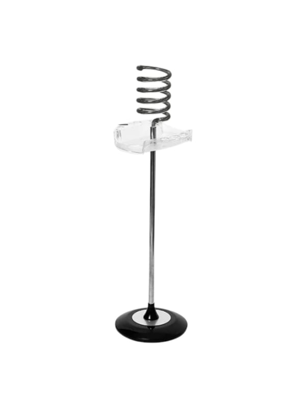 Salon System Black Hair Dryer Holder Stand with Storage Dish