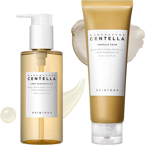 SKIN1004 Madagascar Centella Double Cleansing Set, Oil Cleanser and Foam, 2 Pieces