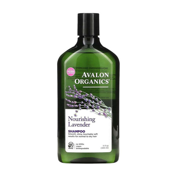 Avalon Organics Lavender Nourishing Shampoo Sulfate-Free Lavender Oil Quinoa Protein 325 ml