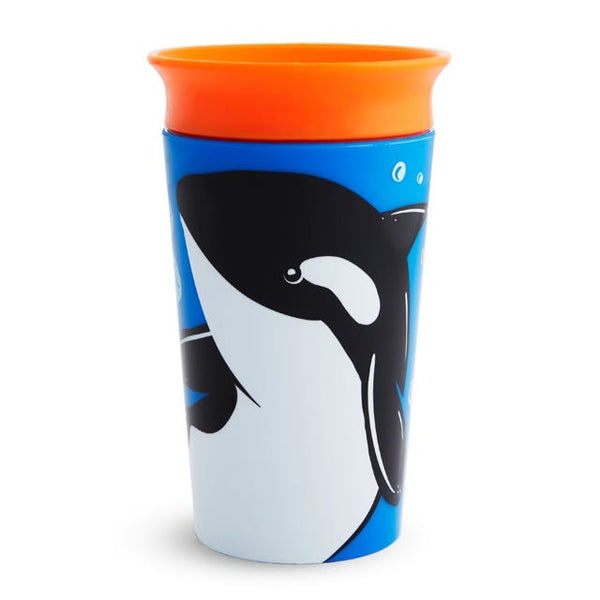 Munchkin WildLove Miracle 360 Sippy Cup Reusable Toddler Cup Orca 266 ml