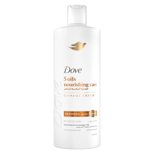 Dove 5 Oils Nourishing Care Shampoo Moisturizing Formula for Dry Frizzy Hair 590 ml