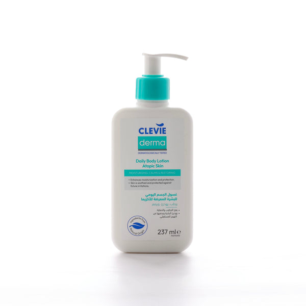 Clevie Derma Daily Body Lotion, Sensitive Skin Moisturizer, 237 ml