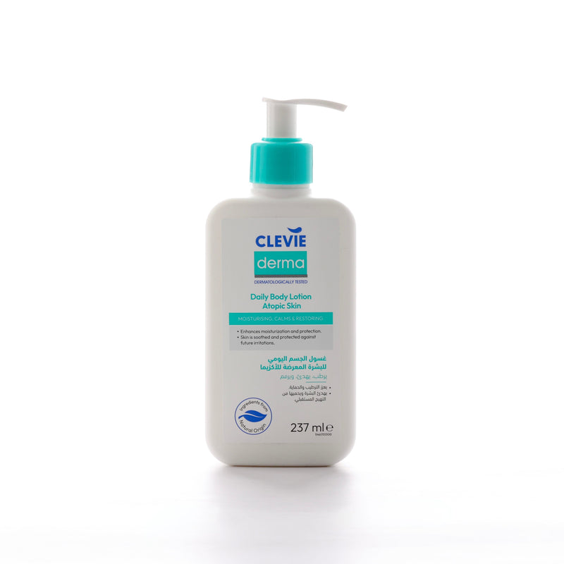Clevie Derma Daily Body Lotion, Sensitive Skin Moisturizer, 237 ml