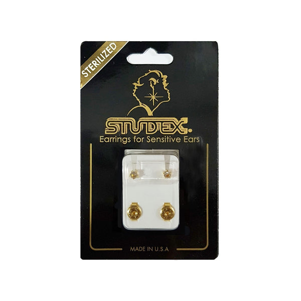 Studex Crystal Tiffany Mini Gold-Plated Stud Earrings, Zircon Detail, 1 Pc
