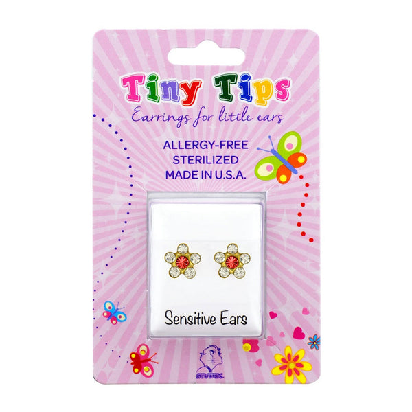 Studex Gold-Plated Crystal Ruby Stud Earring Surgical Steel 1 Piece