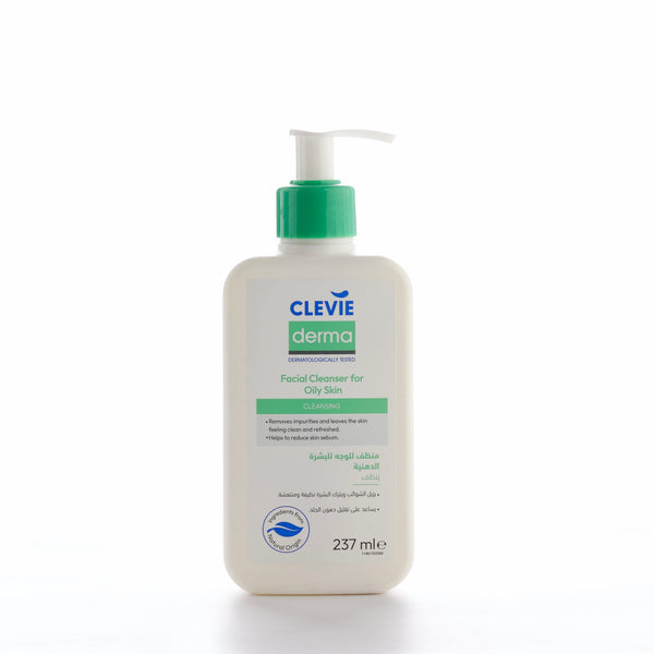 Clevie Derma Facial Cleanser Liquid Panthenol Magnesium Gluconate Oily Skin 237 ml