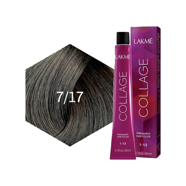 Lakme Collage Hair Dye Medium Light Ash Blonde 7/17 Soybean Complex