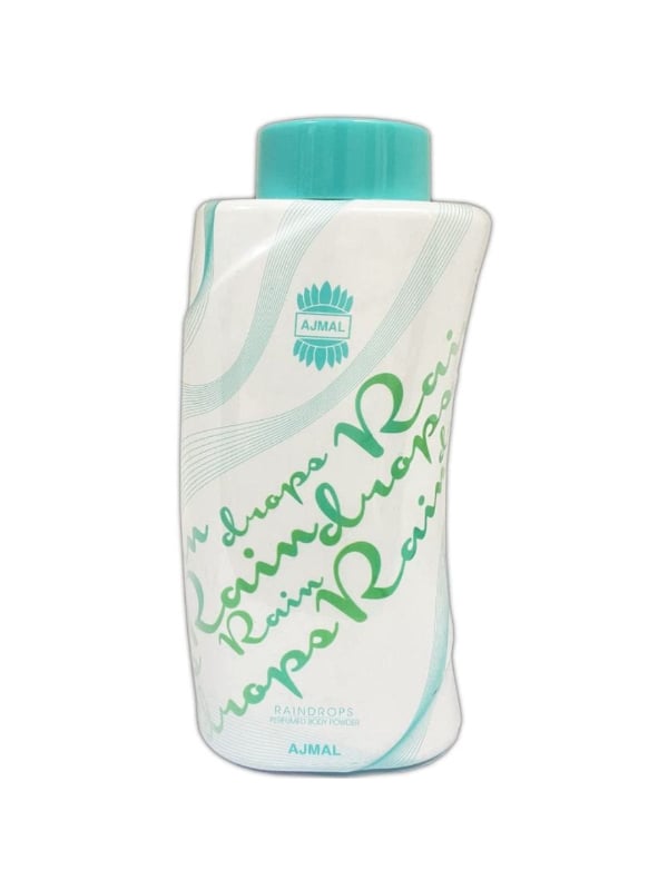 Ajmal Rain Drops Perfumed Body Powder Floral Fruity Scent Jasmine Rose Bergamot 100g
