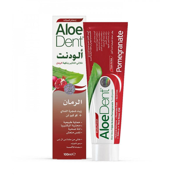 AloeDent Triaction Pomegranate Toothpaste Aloe Vera SLS-Free 100ml