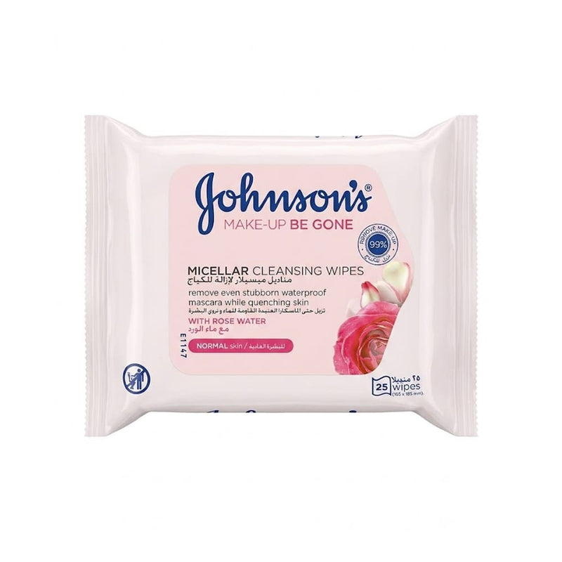Johnson's Micellar Makeup Remover Wipes Rose Water 25 Wipes