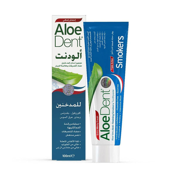 Aloe Dent Anti-Staining Smokers Toothpaste Fluoride Mint 100 ml
