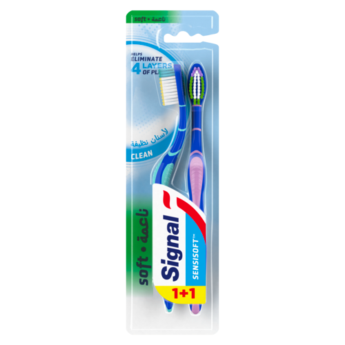 Signal Sensisoft Clean Toothbrush Soft Bristles 1+1 Pack