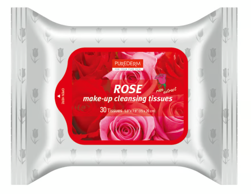 Purederm Rose Makeup Removing Wipes with Rose Extract