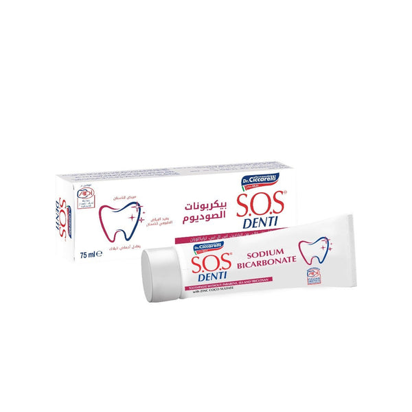 S.O.S Denti Toothpaste Baking Soda Brightening Zinc Formula 75ml