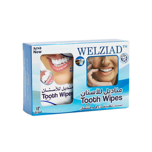 Welziad Teeth Cleaning Wipes Mint Flavor 12 Count