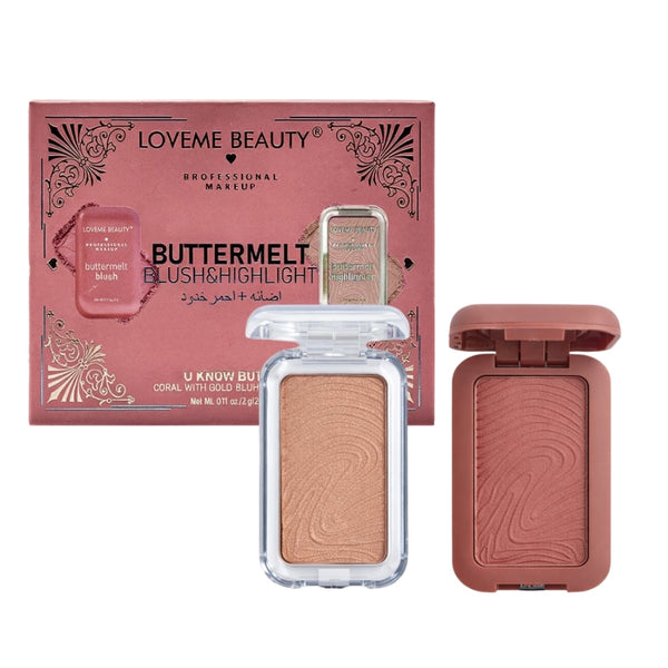 Loveme Beauty Blush and Highlighter Creamy Powder Natural Glow 2638B