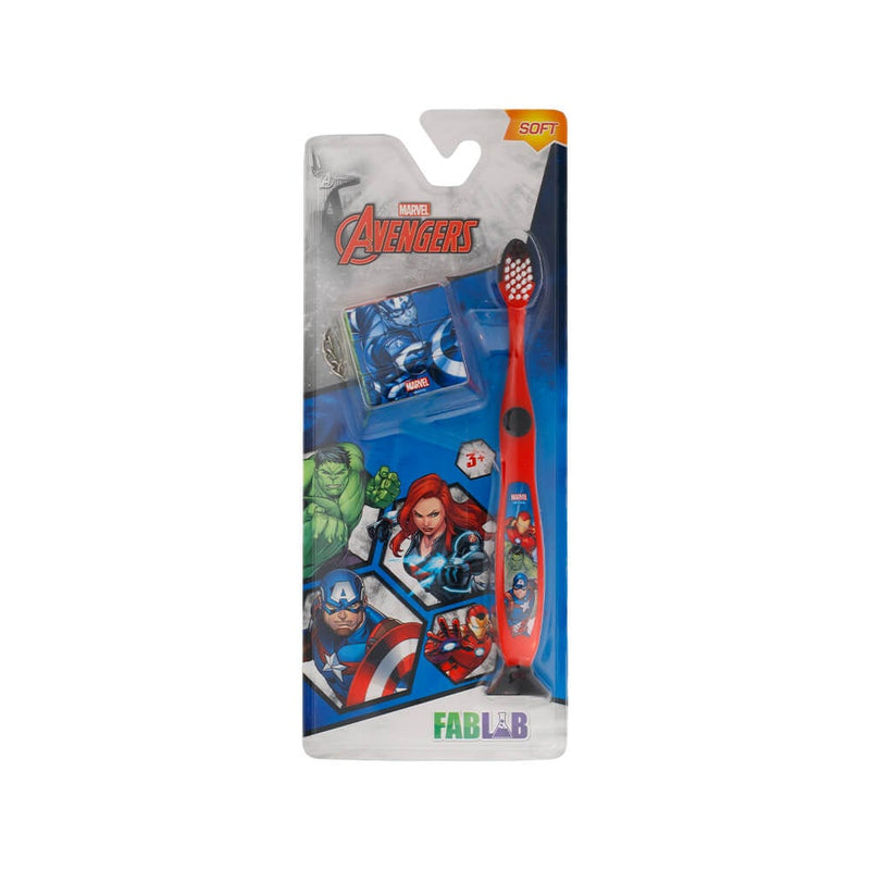 Fab Lab Kids Toothbrush with Soft Bristles and Rubik's Cube, Avengers Design