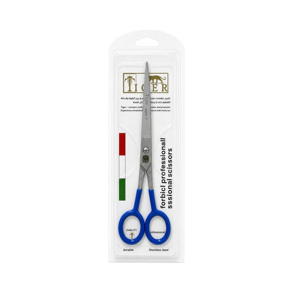 Tiger Laser Professional Steel Hair Scissors Blue Handle 7mm