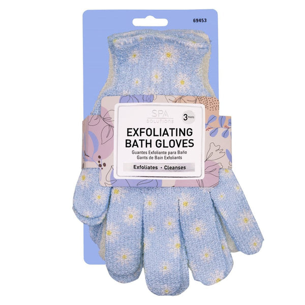 Cala Spa Exfoliating Bath Gloves, Microfiber, 3-Piece Set