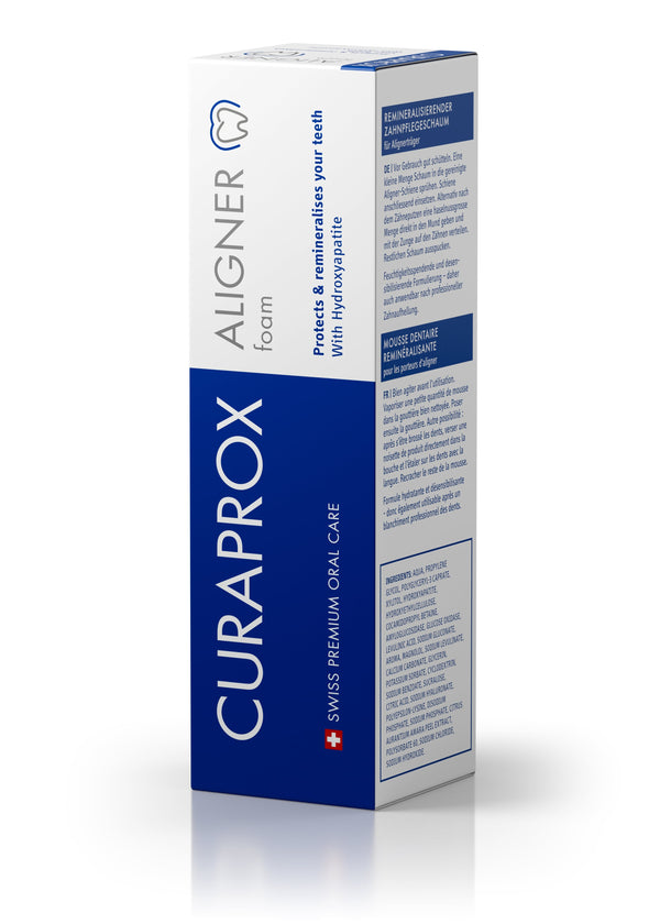 Curaprox Aligner Foam Oral Care Foam Hydroxyapatite Hyaluronic Acid Mint 40ml