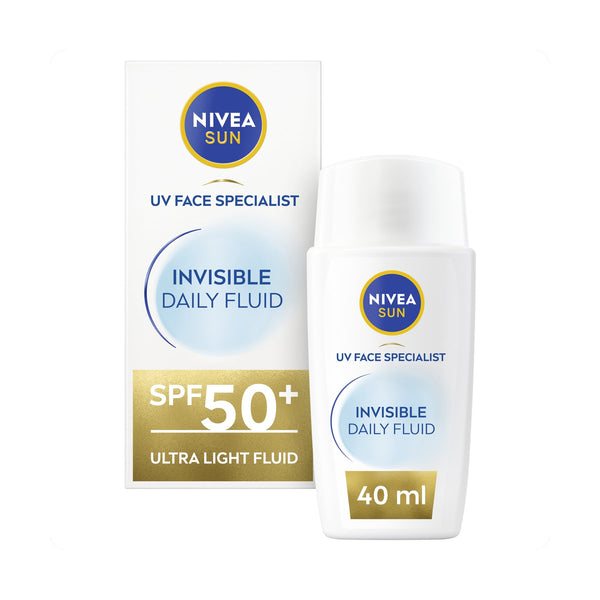 NIVEA Sun UV Face Invisible Fluid SPF50+ Daily Sunscreen UVA/UVB Filters 40ml